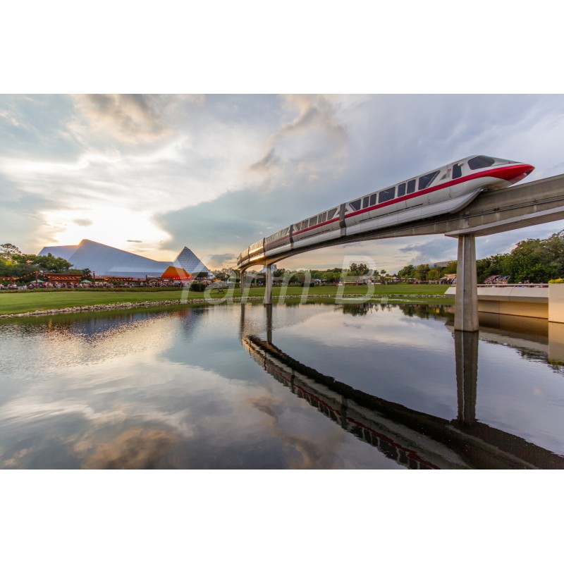 Réflexion du monorail - Epcot - Tableau Alu